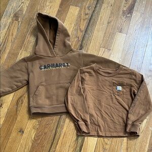 Carhartt Kids Brown Hoodie and Shirt Set